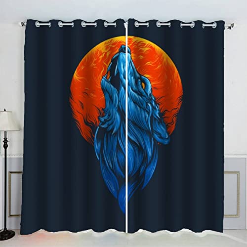 JIARAO Wolf Vorhang mit ösen B 280 X H 260 cm Polyester Tierdruck Gardinen Blickdicht Verdunkelungs Scheibengardinen 2 Stücke für Wohnzimmer Schlafzimmer Kinderzimmer Jugendzimmer JIARAO Wolf Vorhang mit ösen B 280 X H 260 cm Polyester Tierdruck Gardinen Blickdicht Verdunkelungs Scheibengardinen 2 Stücke für Wohnzimmer Schlafzimmer Kinderzimmer Jugendzimmer von JIARAO