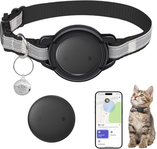 SmartTag Katzenhalsband,Mini Tracker Ohne ABO für Katze (nur IOS), Reflektierendes GPS Katze Tracker Halsbänder, Tracking Standort von Haustieren, Arbeite mit Apple Find My (1 Pack) von JIARUI