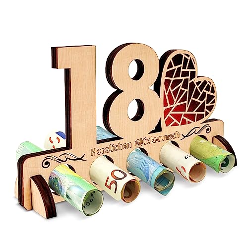 18. Geburtstag Geldgeschenk Holz, Geldgeschenke Geburtstag 18 Geschenk zum 18. Geburtstag Holz Geschenke für Freunde/Familie Kreatives Geldgeschenke zum Jubiläum (18 Jahre) von JIASHA