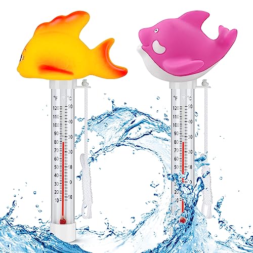 2 Stück Schwimmende Pool Thermometer, Floating Pool Thermometer Schwimmende Wasserthermometer Schwimmbadthermometer, für Pool, Badewanne, Schwimmbad und Teich(C) von JIASHA