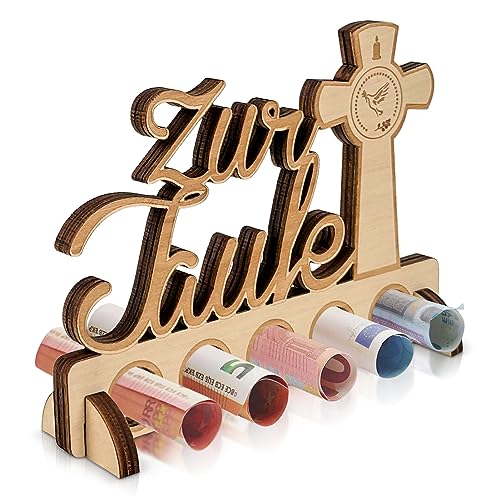 JIASHA Geldgeschenk Zur Taufe, Zur Kommunion oder Zur Konfirmation, Taufgeschenk Geldgeschenk Holz Kommunion Konfirmation Taufe Kreatives Geldgeschenke Verpackung für Mädchen Junge von JIASHA