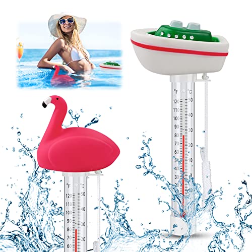 2 Stück Schwimmende Pool Thermometer, Bruchfest Wasserthermometer, Wasser Temperatur Thermometer, Schwimmbadthermometer, Schwimmendes Thermometer für Pool, Badewanne, Schwimmbad und Teich (C) von JIASHA