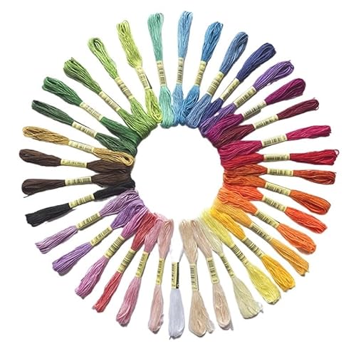 Stickgarn 12/24/36/50 Stücke DIY Nähgarn Kit Handwerk Kunst Nähen Mehrfarbige Ökologische Baumwolle Stickgarn Kreuzstich(36PCS) von JIASHUNHE