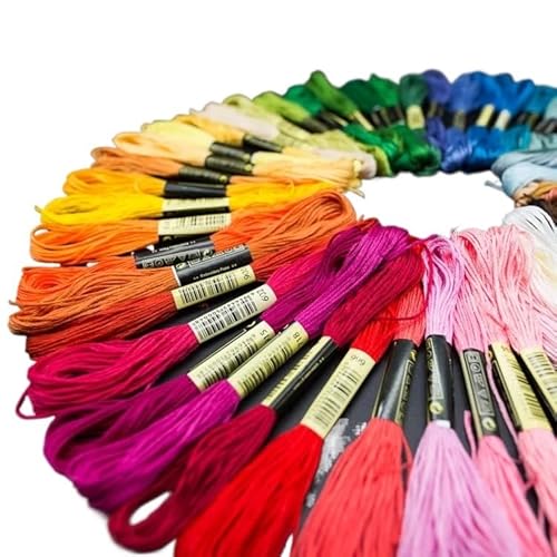 Stickgarn 12/50 ähnlicher Kreuzstich-Baumwoll-Stickgarn, Zahnseide, Nähstränge, for Basteln, kein Wiederholen des Kreuzstichs(8M-12 Color) von JIASHUNHE