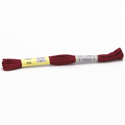 Stickgarn 12 Stränge, 8 Meter, Sticktwist aus merzerisierter Baumwolle, Kreuzstichgarn, 22 Farben erhältlich(902) von JIASHUNHE