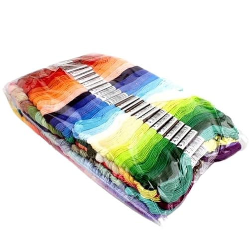 Stickgarn 200/100/50 ähnliche Kreuzstich-Baumwoll-Stickgarne, Zahnseide, Nähstränge, Basteln(150 Random Color) von JIASHUNHE