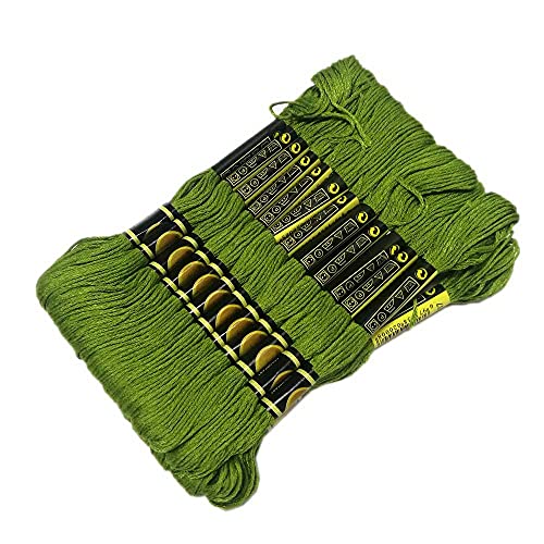 Stickgarn 24 Stränge, mehrfarbig, Stickgarn, Zahnseide, lange Fasern, Kreuzstich, DIY, Nähen, Basteln(Light green) von JIASHUNHE