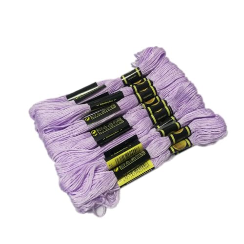 Stickgarn 24 Stränge, mehrfarbig, Stickgarn, Zahnseide, lange Fasern, Kreuzstich, DIY, Nähen, Basteln(Light purple) von JIASHUNHE