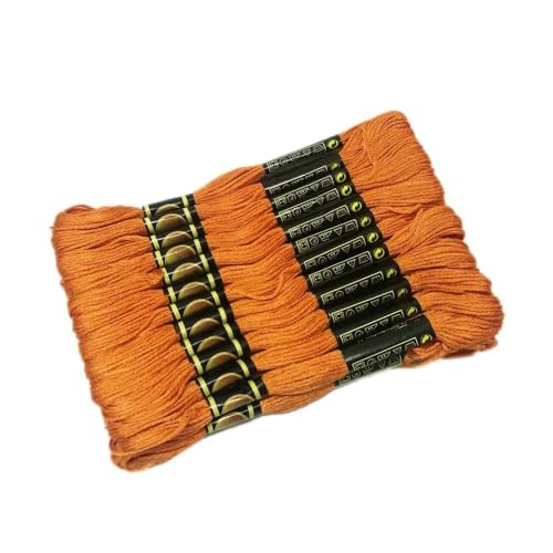 Stickgarn 24 Stränge, mehrfarbig, Stickgarn, Zahnseide, lange Fasern, Kreuzstich, DIY, Nähen, Basteln(Orange) von JIASHUNHE