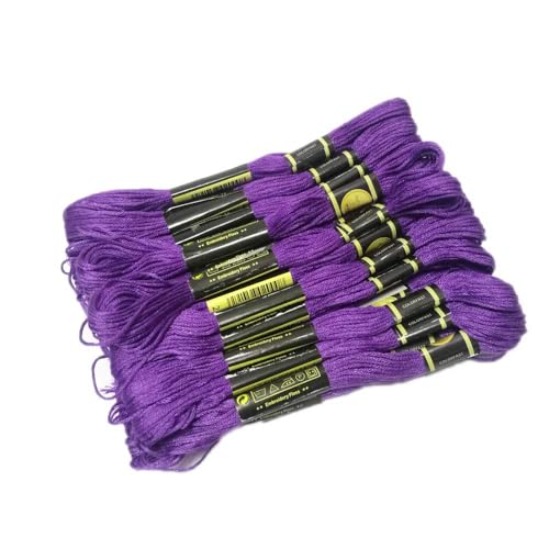 Stickgarn 24 Stränge, mehrfarbig, Stickgarn, Zahnseide, lange Fasern, Kreuzstich, DIY, Nähen, Basteln(Purple) von JIASHUNHE