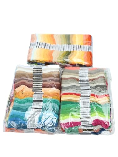 Stickgarn 447-teiliges Set Kreuzstichgarn, Sticktwist for Anfänger, DIY-Handwerk, 8 m Strang, keine Wiederholung, Regenbogenfarben von JIASHUNHE