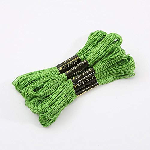 Stickgarn 5 Stück/Beutel pro kleiner Stange 7, m, heißer Verkauf, Farbe, Kreuzstichgarn, DIY, Kleidung, Nähzubehör und Stoffe(Green) von JIASHUNHE