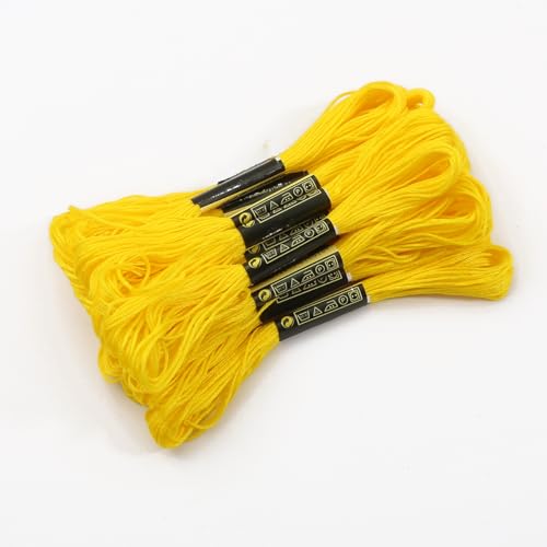 Stickgarn 5 Stück/Beutel pro kleiner Stange 7, m, heißer Verkauf, Farbe, Kreuzstichgarn, DIY, Kleidung, Nähzubehör und Stoffe(Yellow) von JIASHUNHE