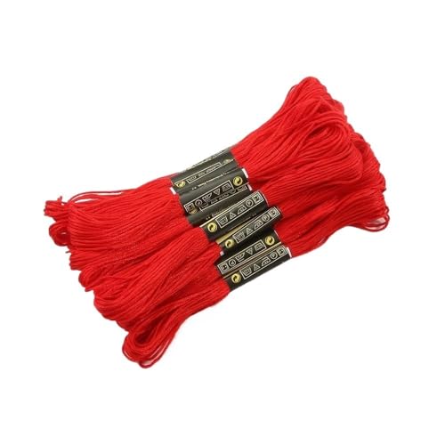 Stickgarn 5 Teile/los Ähnliche Kreuzstich Baumwolle Stickgarn Floss Nähen Stränge Handwerk(Red) von JIASHUNHE