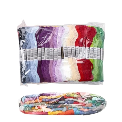 Stickgarn 50/100/150/200/447 Stück Kreuzstich-Polyester-Stickgarn, Heimnähen, Bastelgarn, 8 Meter pro Strang, keine sich wiederholenden Farben(200 Colors No Repeat) von JIASHUNHE