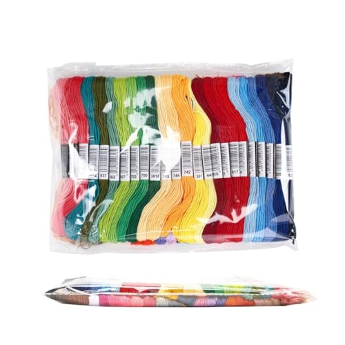 Stickgarn 50/100/150/200/447 Stück Kreuzstich-Polyester-Stickgarn, Heimnähen, Bastelgarn, 8 Meter pro Strang, keine sich wiederholenden Farben(50 Colors No Repeat) von JIASHUNHE