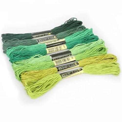 Stickgarn 8 teile/satz Ähnliche Fäden Kreuzstich Floss Baumwolle Meter Stickgarn Nähen Stränge Handwerk Stricken(Green series) von JIASHUNHE