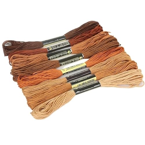 Stickgarn 8-teiliges Kreuzstichgarn, Stickgarn, Regenbogenfarben, Sticktwist, Kreuzstichzubehör, Anfänger-Garnherstellungs-Set, 7,5 m(14) von JIASHUNHE