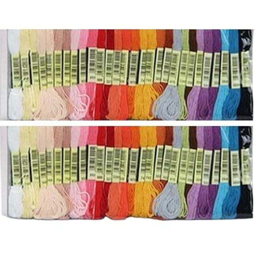 Stickgarn Farben for Kreuzstichgarn, 50 Stück, Kreuzstich-Flossgarn, 8 Meter lang, 6 Stränge, Kreuzstich-Stickgarn(50 Special colors) von JIASHUNHE