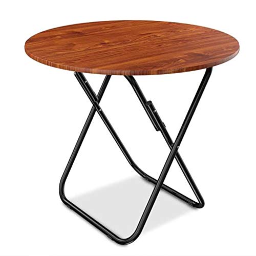 Couchtisch/Beistelltisch/Sofatisch, faltbarer, tragbarer kleiner Esstisch, runder Tisch, mit Holzfurnier/schwarzem Metall, Durchmesser: 60 cm, 70 cm, 80 cm von JIAXI-HG