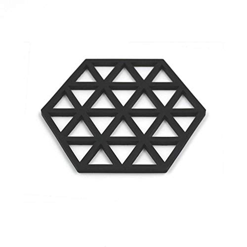 JIAYAN 1 STÜCK Chic Silikon Untersetzer Cup Hexagon Mats Pad Wärmeisolierte Schüssel Tischset Home Decor Desktop Umweltfreundlich Japanisch Einfach, Schwarz B. von JIAYAN