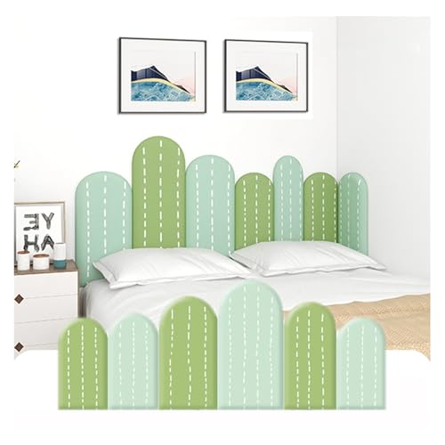 JIAYING Antikollision Wandpolsterung Für Kinder Selbstklebend Weich 3D Wandaufkleber, Polsterpaneel Wandpolster Kopfteil Wandpaneele Gepolstert(Green,150cm x 60cm) von JIAYING