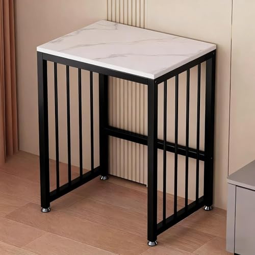 JIAYING Lagerung Seitentisch mit Rädern, Mini Kühlschranktisch für Schlafzimmer/Schlafsaal Zimmer/Küche(Black,1 Layer) von JIAYING