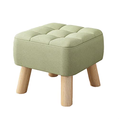 JIAYING Sitzhocker, Moderne Multifunktionale Gepolsterte Fußstütze, Holz-Fußbank Schuhhocker, for Wohnzimmer, Schlafzimmer, 8 Farben (Color : Green, Size : 30x30x26cm) von JIAYING