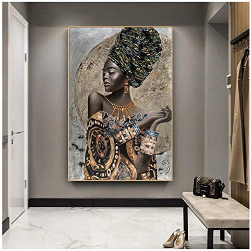 Afrikanische schwarze Frau Graffiti Kunst Poster und Drucke Abstrakte afrikanische Mädchen Leinwandbilder an der Wand Kunst Bilder Wanddekoration 40x60cm (16x24in) von JIAYOUFC