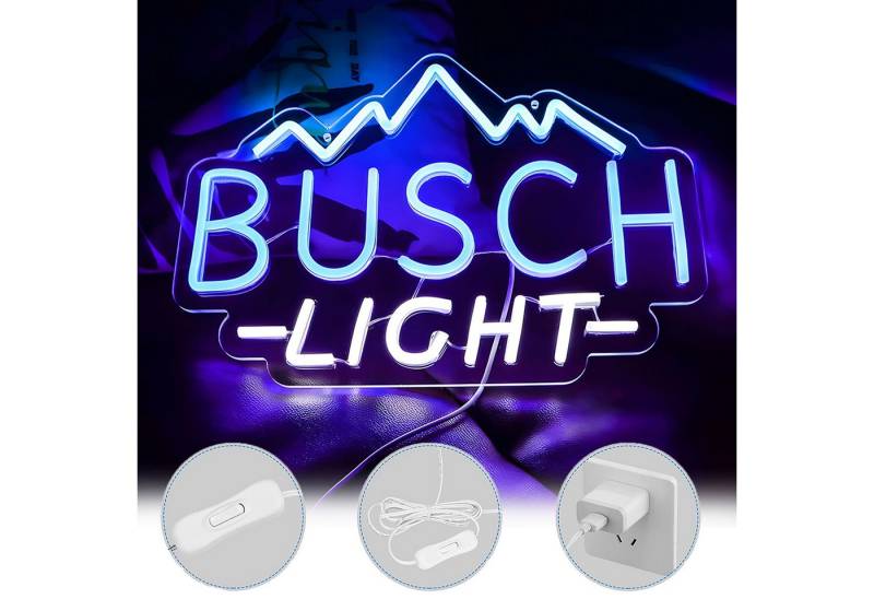 JIBENNEON Dekolicht BUSCH LIGHT Neonschild mit Ein-/Ausschalter Neon Nachtlicht Gaming, Busch Light-Berg, LED fest integriert von JIBENNEON