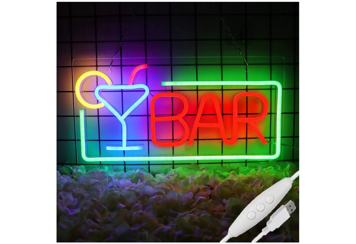 JIBENNEON LED Dekoobjekt LED-Neonschild Bar Leuchtreklame LED Dekolich Leuchtfigur, Bar-Rot-Grün, LED fest integriert, Wandschilder Dimmbar Neonlicht Ein-/Aus Schalter für Bar,Man Cave JIBENNEON LED Dekoobjekt LED-Neonschild Bar Leuchtreklame LED Dekolich Leuchtfigur, Bar-Rot-Grün, LED fest integriert, Wandschilder Dimmbar Neonlicht Ein-/Aus Schalter für Bar,Man Cave von JIBENNEON