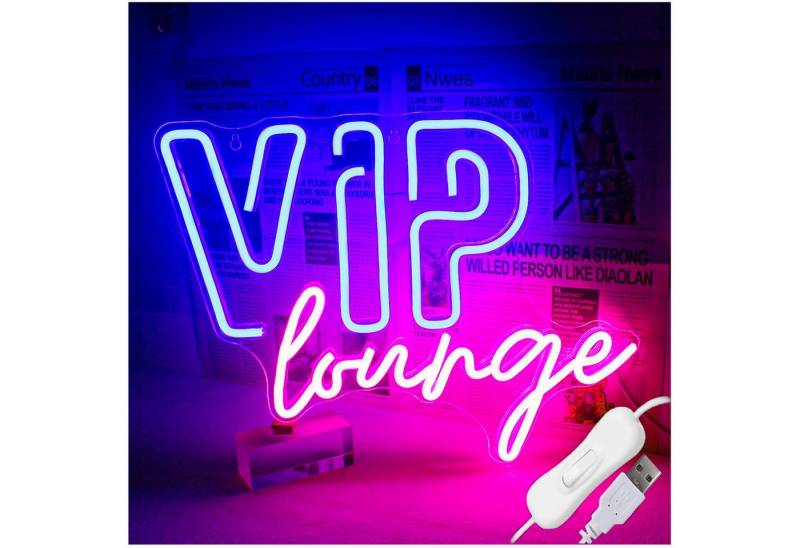 JIBENNEON LED Lichtleiste Neonsign Lampe VIP Lounge Vice City LED Dekolicht, VIP Lounge, LED fest integriert, 2M Kabel-USB Neon Schild Acrylrückwand von JIBENNEON