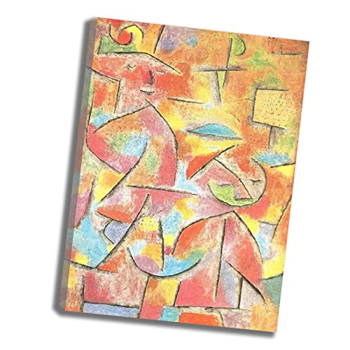 JIBFFDH Paul Klee《Kind und Tante》Kunstdruck Poster Kunstdruck auf Leinwand für Wohnzimmer, Schlafzimmer, Büro Dekoration Gerahmt Bereit Zum Aufhängen(50x70cm-20x28inch),Gerahmt von JIBFFDH