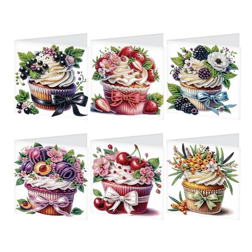 JICFDAO 6 Stück Diamond Painting Geburtstagskarten Set 30x15cm Diamant Malerei Grußkarten mit Umschlägen Glückwunschkarte Dankeskarten Feiertagskarten für Freunde Familie Paare Geschenk Kuchen JICFDAO 6 Stück Diamond Painting Geburtstagskarten Set 30x15cm Diamant Malerei Grußkarten mit Umschlägen Glückwunschkarte Dankeskarten Feiertagskarten für Freunde Familie Paare Geschenk Kuchen von JICFDAO