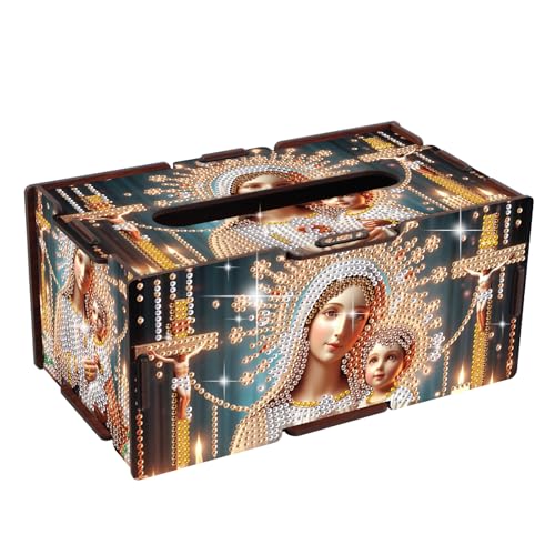 JICFDAO DIY Diamond Painting Taschentücherbox 22.5x12.7x10.5cm Diamant Malerei Tissue Box Rechteckige Tücherbox Taschentüchspender Desk Organizer für Schlafzimmer und Wohnbereich Jungfrau Maria Jesus JICFDAO DIY Diamond Painting Taschentücherbox 22.5x12.7x10.5cm Diamant Malerei Tissue Box Rechteckige Tücherbox Taschentüchspender Desk Organizer für Schlafzimmer und Wohnbereich Jungfrau Maria Jesus von JICFDAO