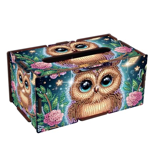 JICFDAO DIY Diamond Painting Taschentücherbox 22.5x12.7x10.5cm Rechteckiger Taschentuchspender Tissue Box mit Entnehmbarem Deckel Papiertaschentucher aus Holz Kosmetiktücherbox für Heimdekoration Eule JICFDAO DIY Diamond Painting Taschentücherbox 22.5x12.7x10.5cm Rechteckiger Taschentuchspender Tissue Box mit Entnehmbarem Deckel Papiertaschentucher aus Holz Kosmetiktücherbox für Heimdekoration Eule von JICFDAO