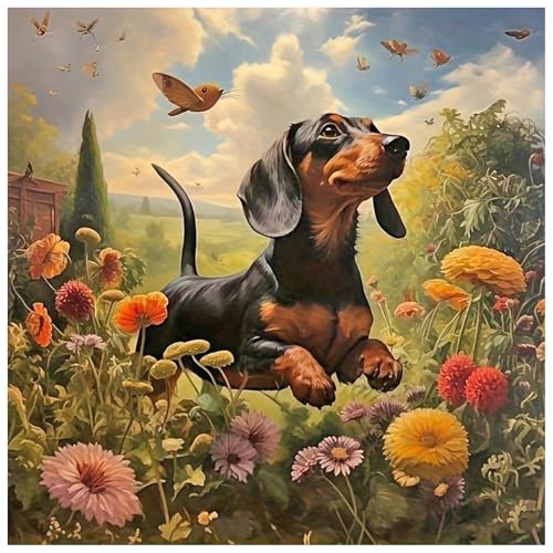 JICFDAO Diamond Painting Hund 30x30cm Diamond Painting Blumenwiese Malen nach Zahlen Niedliches Tier Stickbilder Erwachsene Anfänger Vogel und Schmetterling DIY Mosaik Kunst für Wanddeko JICFDAO Diamond Painting Hund 30x30cm Diamond Painting Blumenwiese Malen nach Zahlen Niedliches Tier Stickbilder Erwachsene Anfänger Vogel und Schmetterling DIY Mosaik Kunst für Wanddeko von JICFDAO