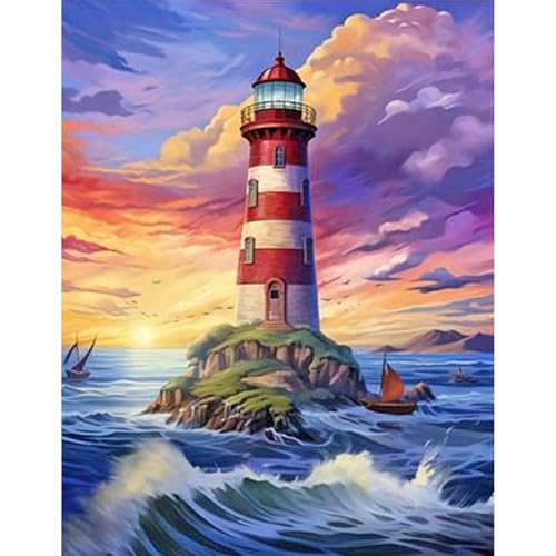 JICFDAO Diamond Painting Leuchtturm 40x50cm Malen nach Zahlen Landschaft Meer Schiff Diamond Painting Groß xxl Diamant Malerei Bilder Fluoreszierend Erwachsene Anfänger Kunsthandwerk für Wanddekor JICFDAO Diamond Painting Leuchtturm 40x50cm Malen nach Zahlen Landschaft Meer Schiff Diamond Painting Groß xxl Diamant Malerei Bilder Fluoreszierend Erwachsene Anfänger Kunsthandwerk für Wanddekor von JICFDAO