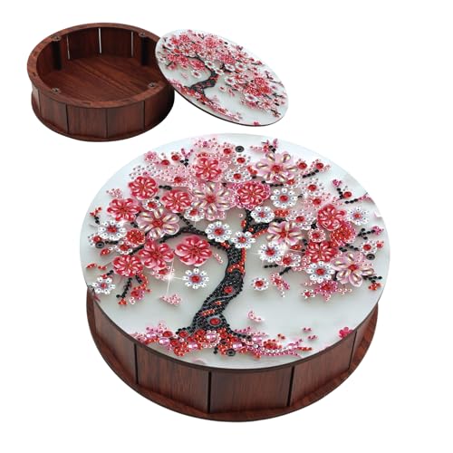 JICFDAO Diamond Painting Runde Snack Box 19.8x5.7cm Diamant Malerei Snackbehälter Frischhaltedosen Aufbewahrungsbox Holz Kleinigkeiten-Organizer-Hülle mit Deckel für Schreibtisch Schule Home Office JICFDAO Diamond Painting Runde Snack Box 19.8x5.7cm Diamant Malerei Snackbehälter Frischhaltedosen Aufbewahrungsbox Holz Kleinigkeiten-Organizer-Hülle mit Deckel für Schreibtisch Schule Home Office von JICFDAO