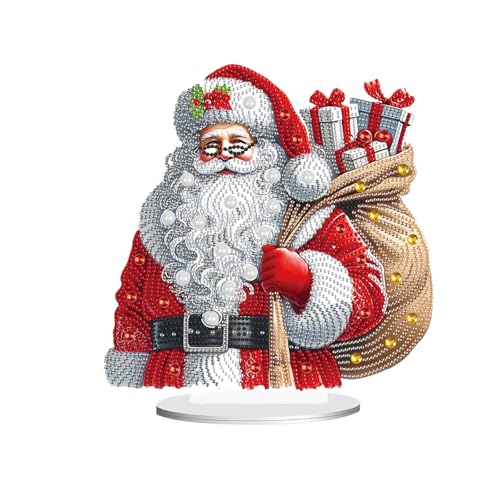 JICFDAO Diamond Painting Weihnachten Tischdeko 240x246mm DIY Weihnachtsmann Diamond Painting Ornamente Diamant Malerei Ornamente Speziell geformter Kristall Weihnachts Tischdeko Christmas Decorations von JICFDAO