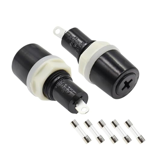 100 STÜCKE 5 * 20mm Sicherungshalter Rotierende Mutter Installation MF-528 5x20 Schwarz Flachrohr Typ Kreuzschlitzschraube Sicherungshalter 10A 250 V(5A) von JIDKEINNH