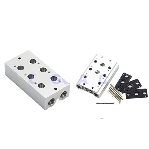 4V110-M5 4V120 3V110 series solenoid valve manifold 100M-11F/12F/13F/14F/15F valve base station with gaskets screws fittings(100M-12F,For 3V) von JIDKEINNH