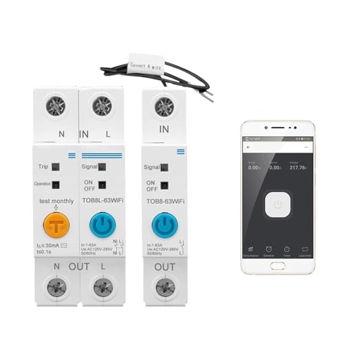 63A ewelink WIFI Smart Switch Energiezähler Kwh Metering Überwachung Circuit Breaker Timer Relais for Smart Home MCB(1P 63A) von JIDKEINNH