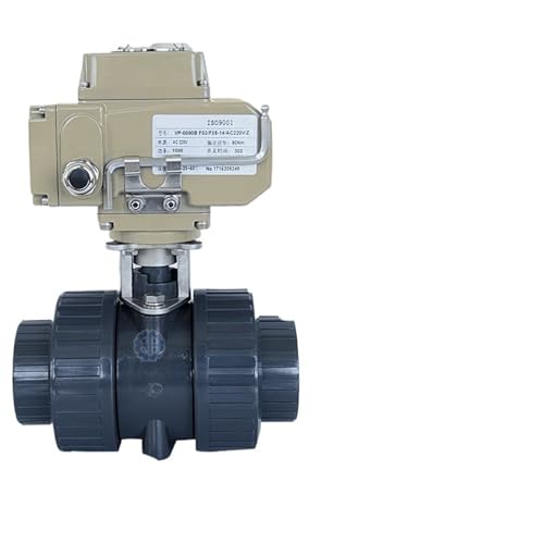 Elektrischer PVC-Kugelhahn Q911F-10 Elektrischer Kunststoff, Korrosionsbeständig, Säure- Und Alkalibeständig, Doppel-Union-Kugelhahn, Elektrischer PVC-Kugelhahn(Electric UPVC ball valve 2 12) von JIDKEINNH