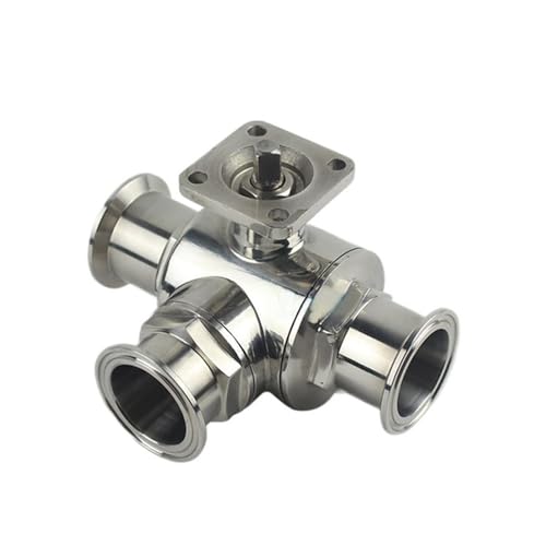Elektrischer Sanitärklemmkugelhahn Lebensmittelqualität 304/316 Edelstahl Zweiwege-Dreiwege-Kugelhahn Umsteller Elektroventil(PN16stainless steel20 100) von JIDKEINNH