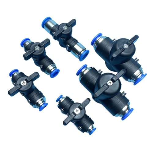 Kugelhahn BUC Union Gerade BUC 4/6/8/10/12mm Pneumatischer Kugelhahn Pneumatisches Ventil One-Touch-BVU-Ventil(BUC12mm Reducer 10mm) von JIDKEINNH