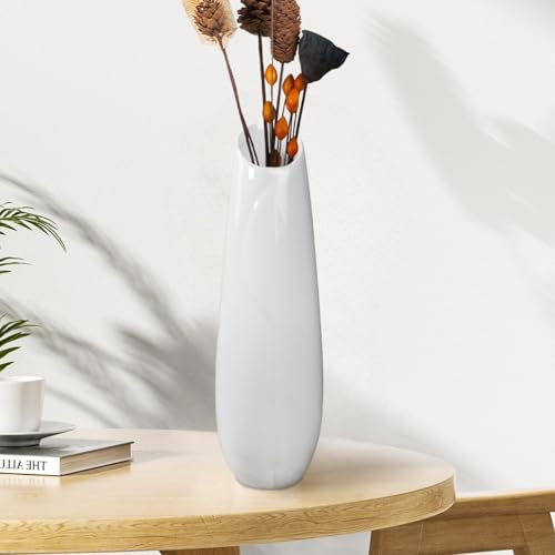 JIDOFUE 12 Zoll 30 cm Weiße Keramikvase Hohe Dekorative Blumenvase für Pampasgras Moderne Strukturierte Vase für Wohnzimmer Tischdeko Regale JIDOFUE 12 Zoll 30 cm Weiße Keramikvase Hohe Dekorative Blumenvase für Pampasgras Moderne Strukturierte Vase für Wohnzimmer Tischdeko Regale von JIDOFUE