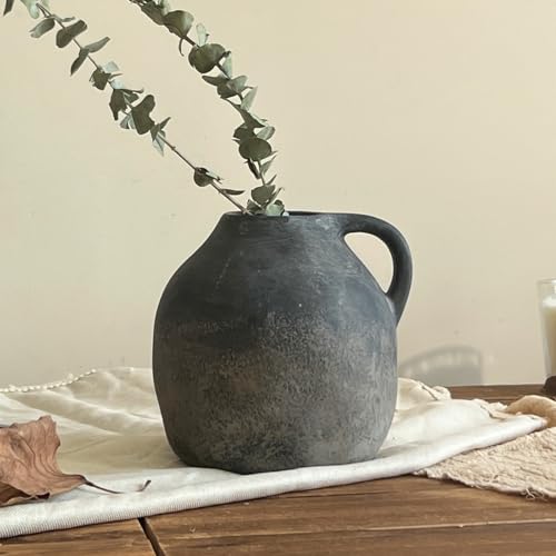 JIDOFUE Große 14.4cm Rustikale Keramikvase für Wohnkultur Schwarzer Gradient,Vintage Dekovase für Wohnzimmer 5.7",Schlafzimmer,Einweihungs- und Hochzeitsgeschenk JIDOFUE Große 14.4cm Rustikale Keramikvase für Wohnkultur Schwarzer Gradient,Vintage Dekovase für Wohnzimmer 5.7",Schlafzimmer,Einweihungs- und Hochzeitsgeschenk von JIDOFUE