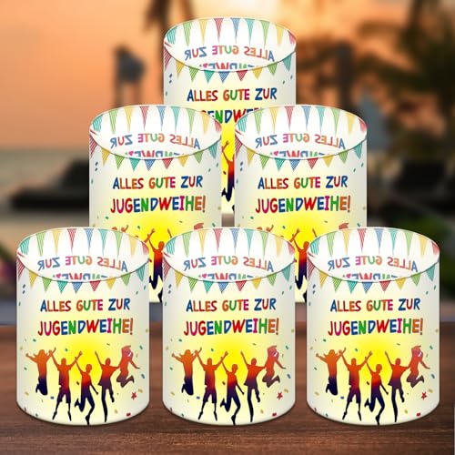 12 Windlicht Tischdeko Jugendweihe Deko, Windlicht Jugendweihe Deko, Jugendweihe Tischdeko Partyzubehör, Jugendweihe Deko Mädchen Junge, Party Deko für Teelichter oder Kerzen 12 Windlicht Tischdeko Jugendweihe Deko, Windlicht Jugendweihe Deko, Jugendweihe Tischdeko Partyzubehör, Jugendweihe Deko Mädchen Junge, Party Deko für Teelichter oder Kerzen von JIEBAO
