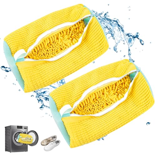 2 Stück Schuhwaschbeutel Waschmaschine Wiederverwendbarer Schuhbeutel Waschmaschine Mit Reißverschluss für Turnschuhe/Tennisschuhe von JIEBAO